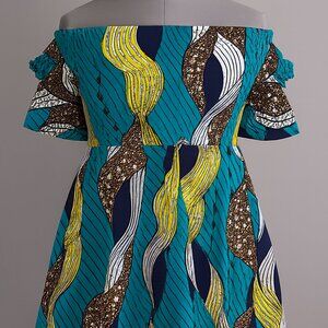 OFF SHOULDER AFRICAN PRINT DRESS